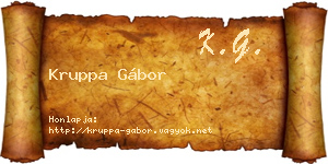 Kruppa Gábor névjegykártya