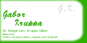 gabor kruppa business card